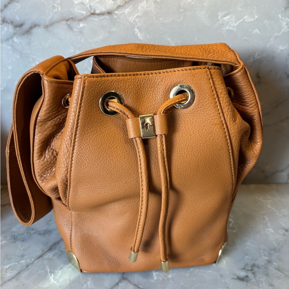 Vince Camuto Tan Leather Drawstring Bag - Picture 1 of 5